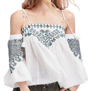 Free People Vacay Vibin' Cold Shoulder Crop Top